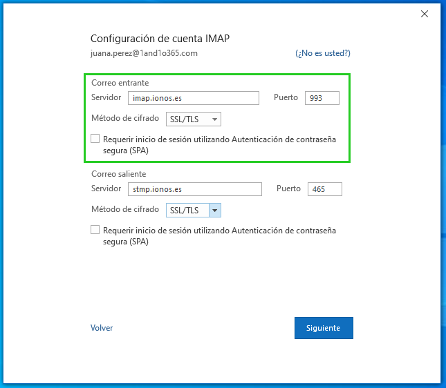 Configurar manualmente una cuenta de e-mail en Microsoft Outlook (Microsoft  365) - IONOS Ayuda