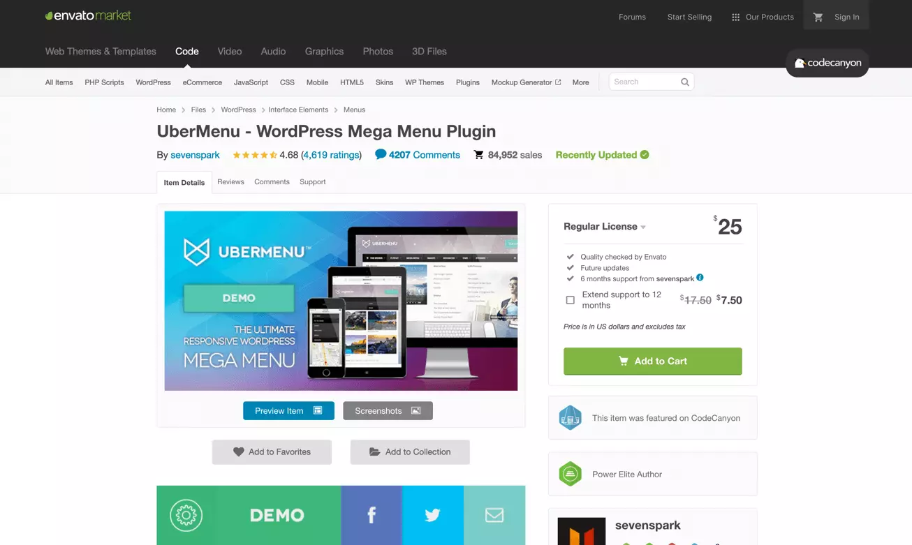 UberMenu de codecanyon