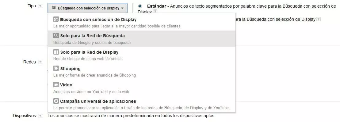 Ajustes adicionales para crear campañas con Google AdWords