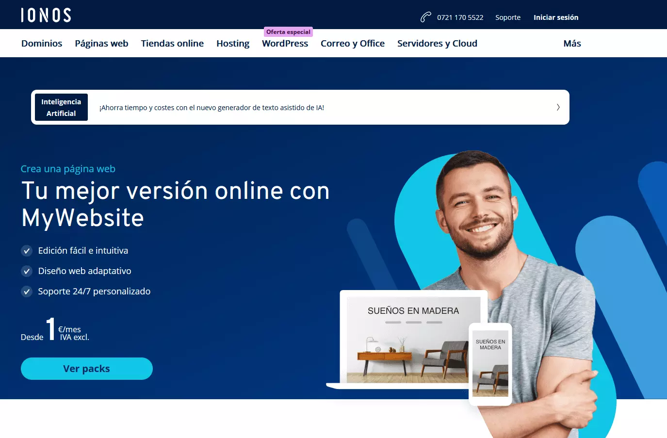 Crear una página web con IONOS - MyWebsite