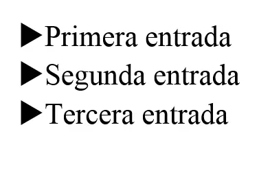 Lista con viñetas triangulares