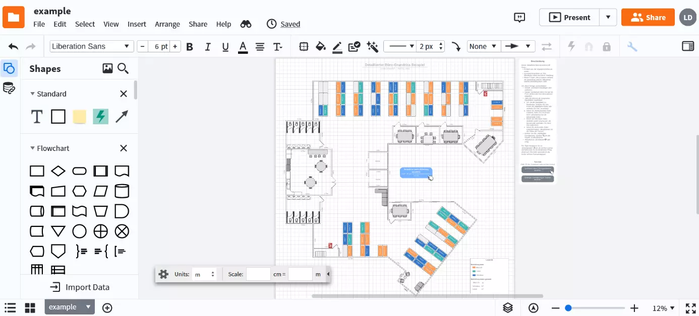 Interfaz de usuario de Lucidchart en el navegador con diagrama de clases para cajeros automáticos