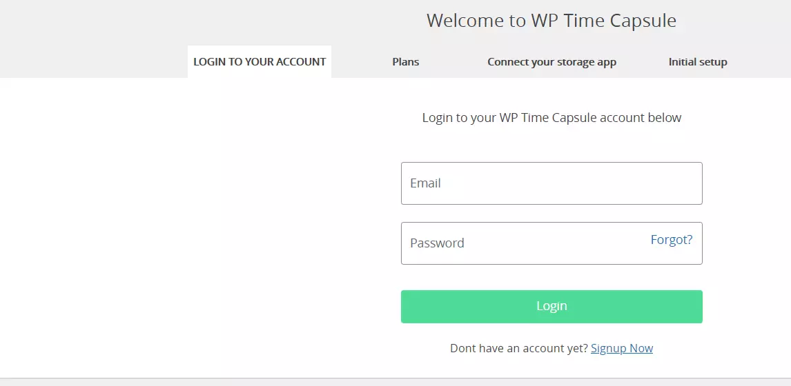 WP Time Capsule en el backend de WordPress