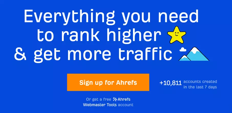 Página web de Ahrefs