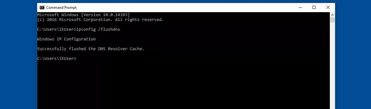 Windows 10: DNS flush mediante el símbolo del sistema