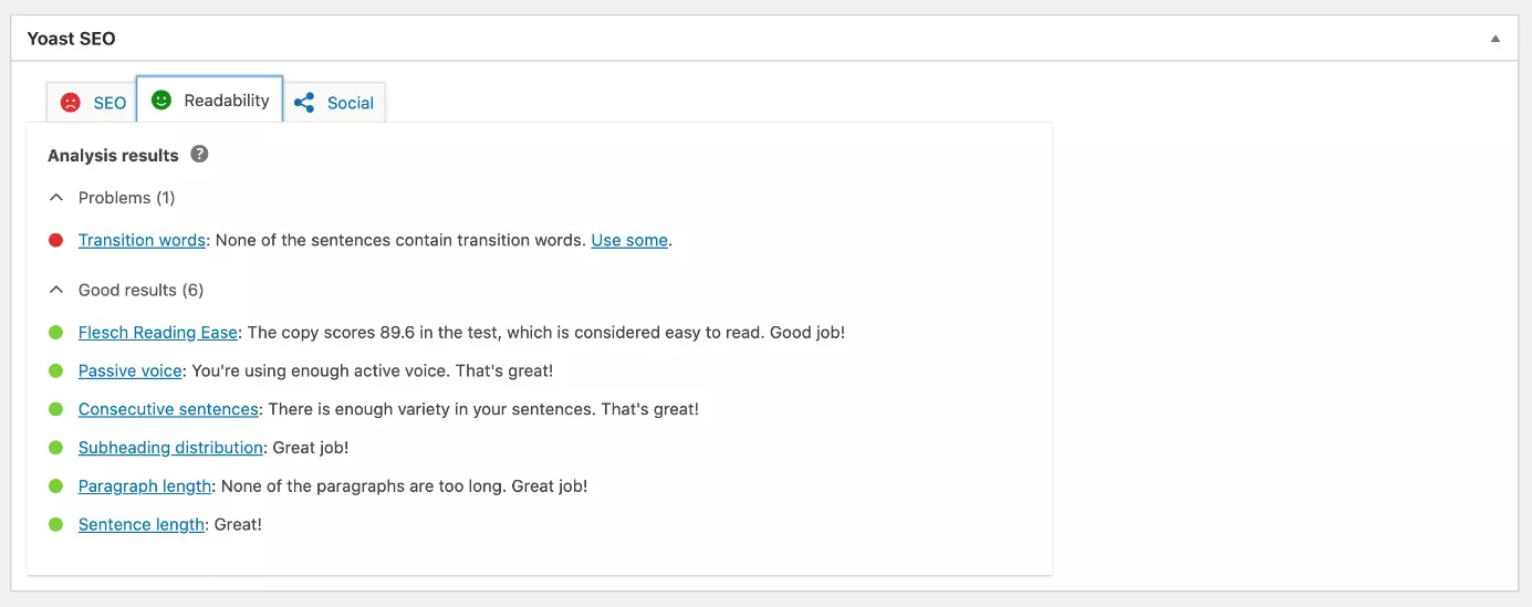 Análisis de legibilidad del plugin SEO de WordPress Yoast SEO