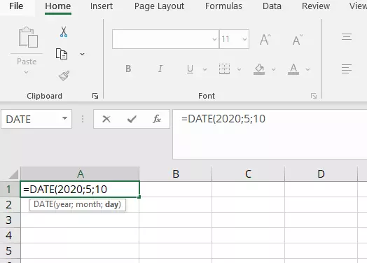 Fórmula de Excel FECHA