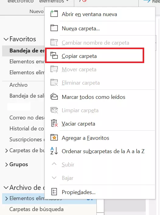 Opciones para configurar el nuevo archivo de datos creado