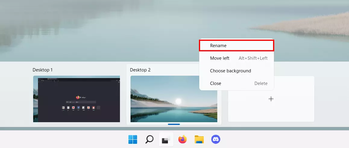 Cambiar nombre de virtual desktop en Windows 11