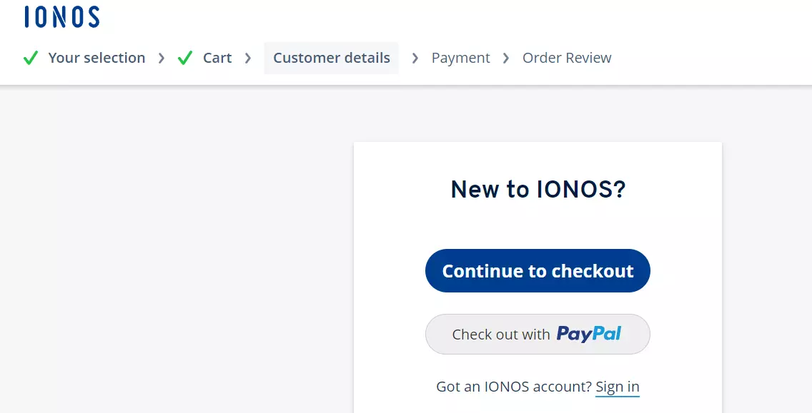 IONOS: Comprar productos de la cesta