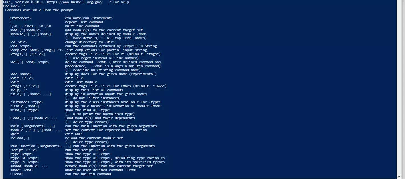 Tutorial de Haskell: resumen de los comandos ghci 