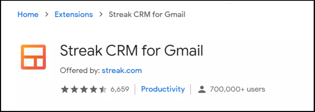 Streak CRM ofrece funciones de Gmail integradas para las ventas, los correos a clientes, el rastreo y la canalización