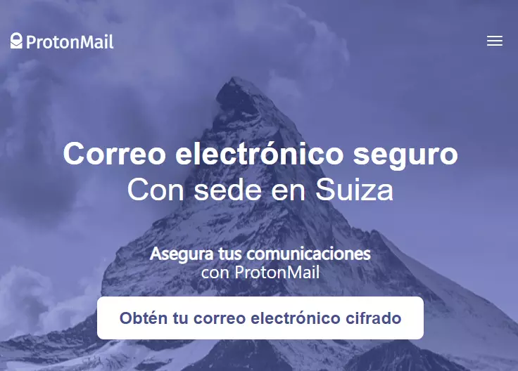 Página web de ProtonMail