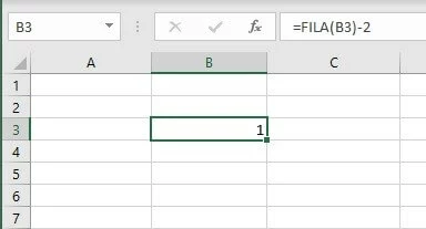 Numerar específicamente con la función FILA