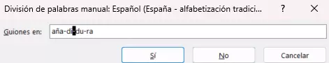 Word: cómo separar sílabas en Word con guiones de forma manual