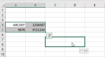 Excel: desplazar las celdas a la posición deseada