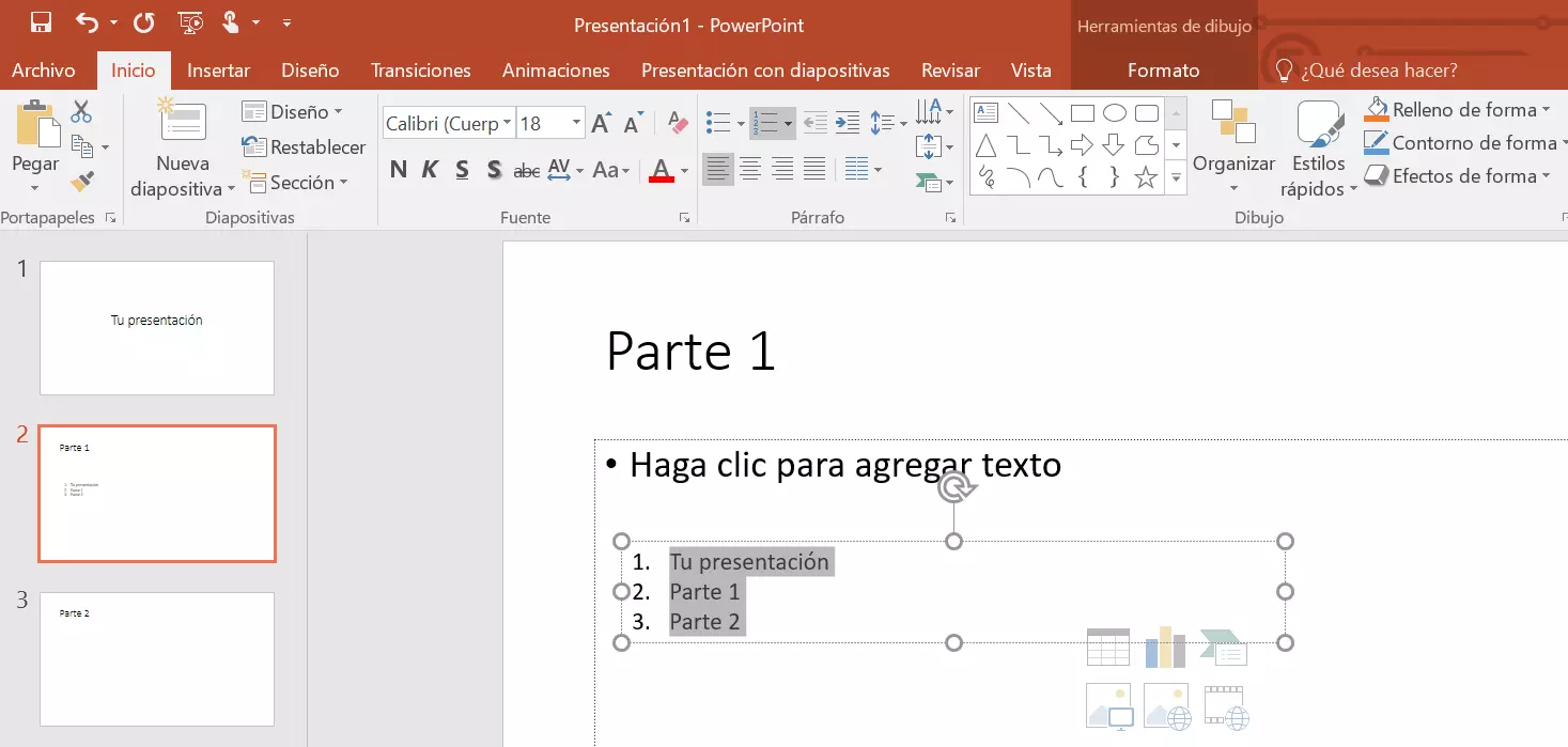 PowerPoint: numerar la tabla de contenido