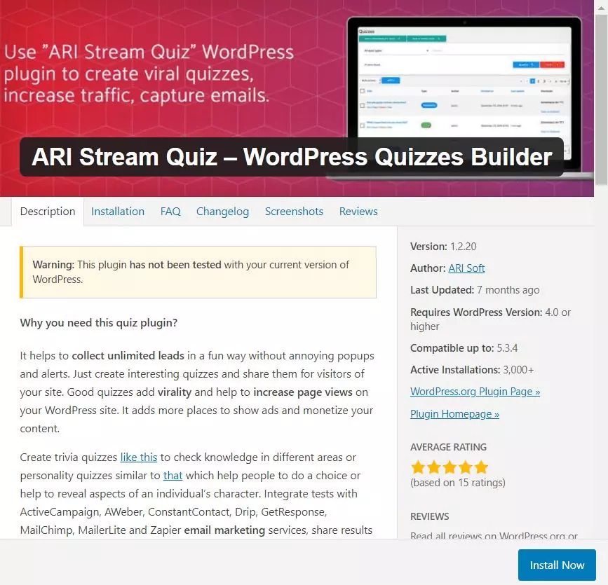 el quiz plugin para WordPress ARI Stream Quiz