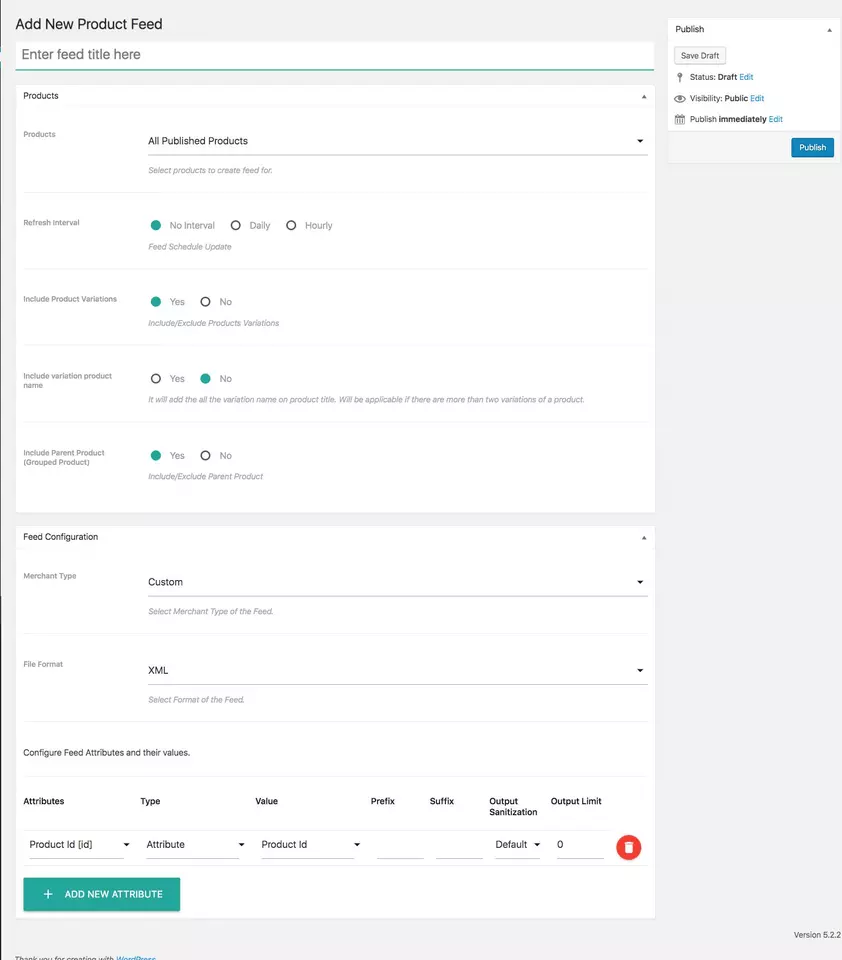 Captura de pantalla del Product Feed Manager For WooCommerce