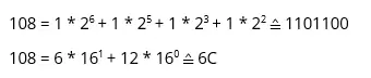 Representación binaria y hexadecimal de “l”