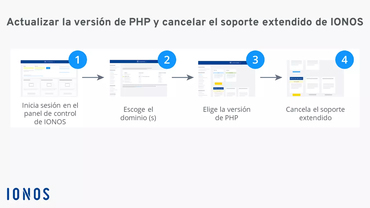 Gráfico “Actualización de la versión de PHP”