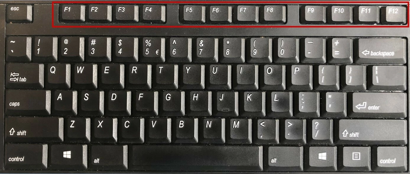 Teclas de función en un teclado Windows