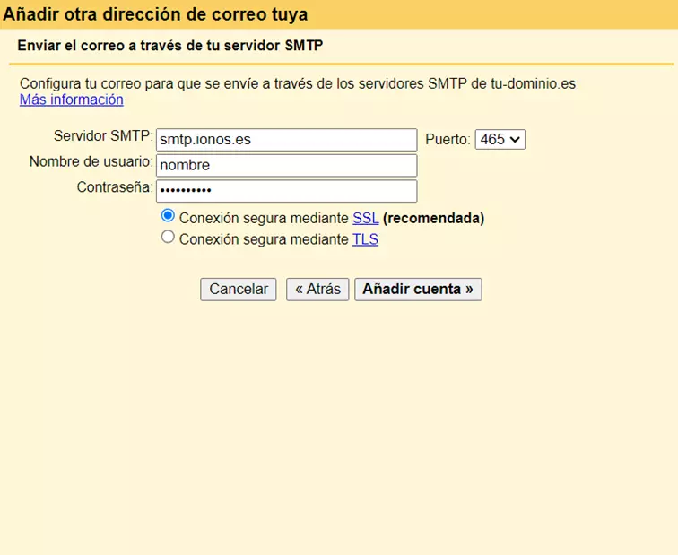 Configurar el servidor SMTP en Gmail