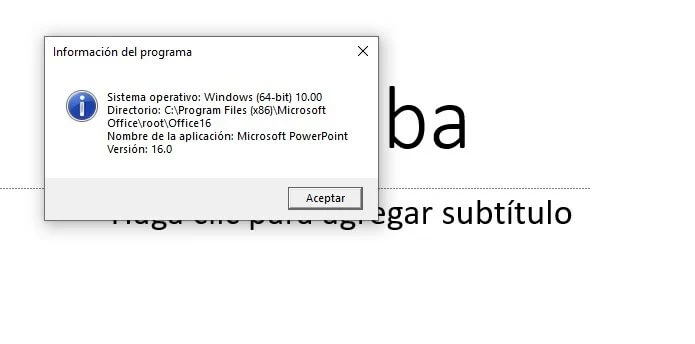Ejemplo de macro de PowerPoint: información del programa