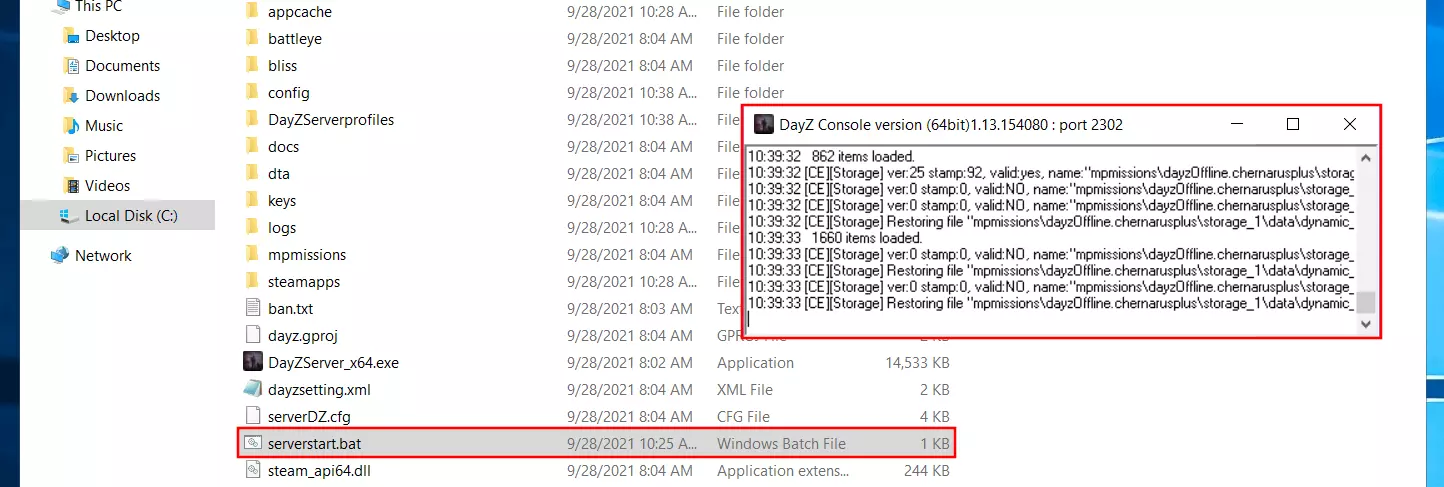DayZ Server: archivo por lotes y consola de DayZ