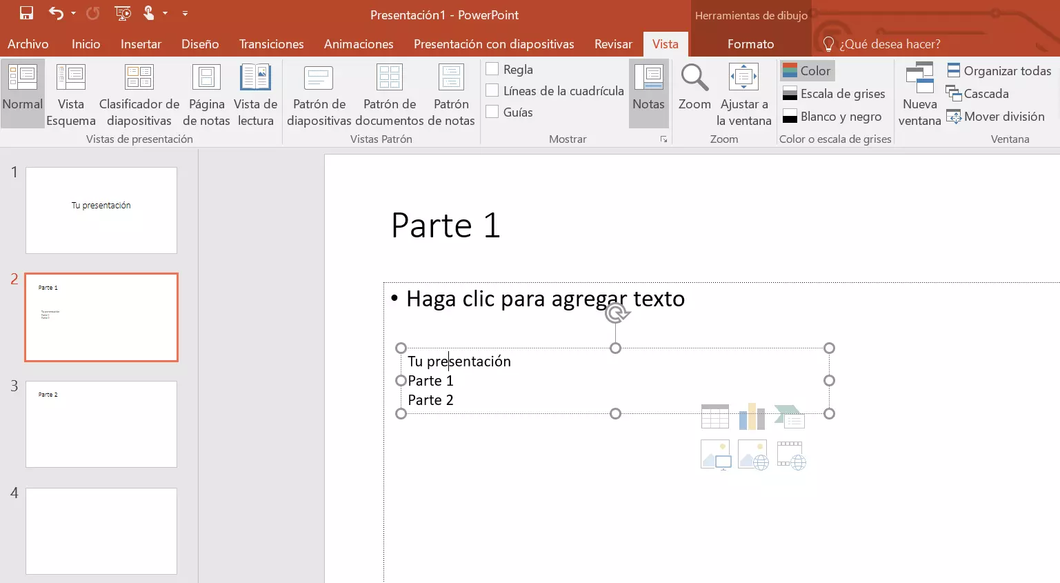 PowerPoint: pegar la tabla de contenido