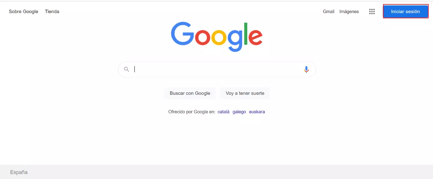 Botón para iniciar sesión en la cuenta de Google