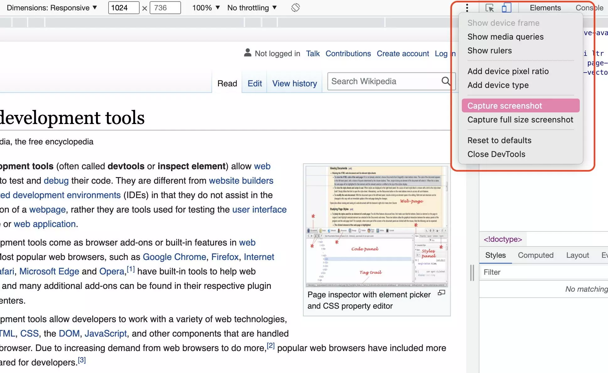 Hacer una captura de pantalla en el modo responsive de las Chrome DevTools