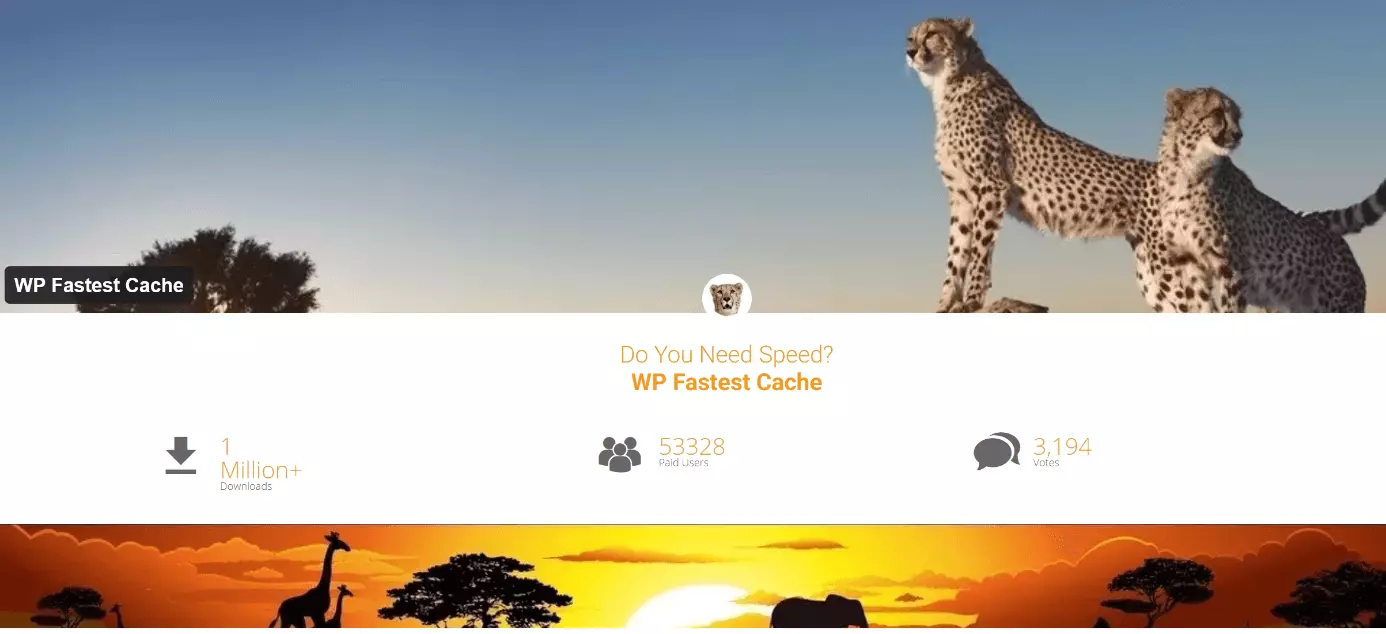 Captura de pantalla de la página web de WP Fastest Cache