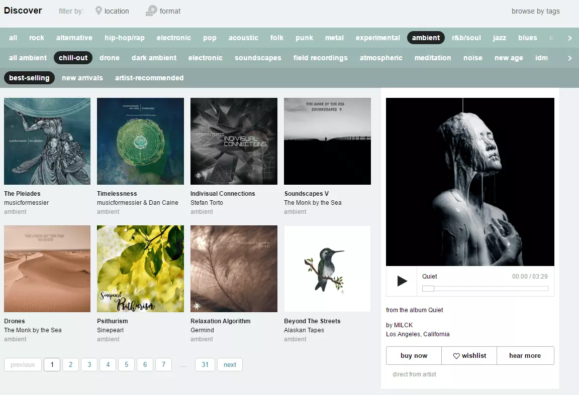 Bandcamp Screenshot