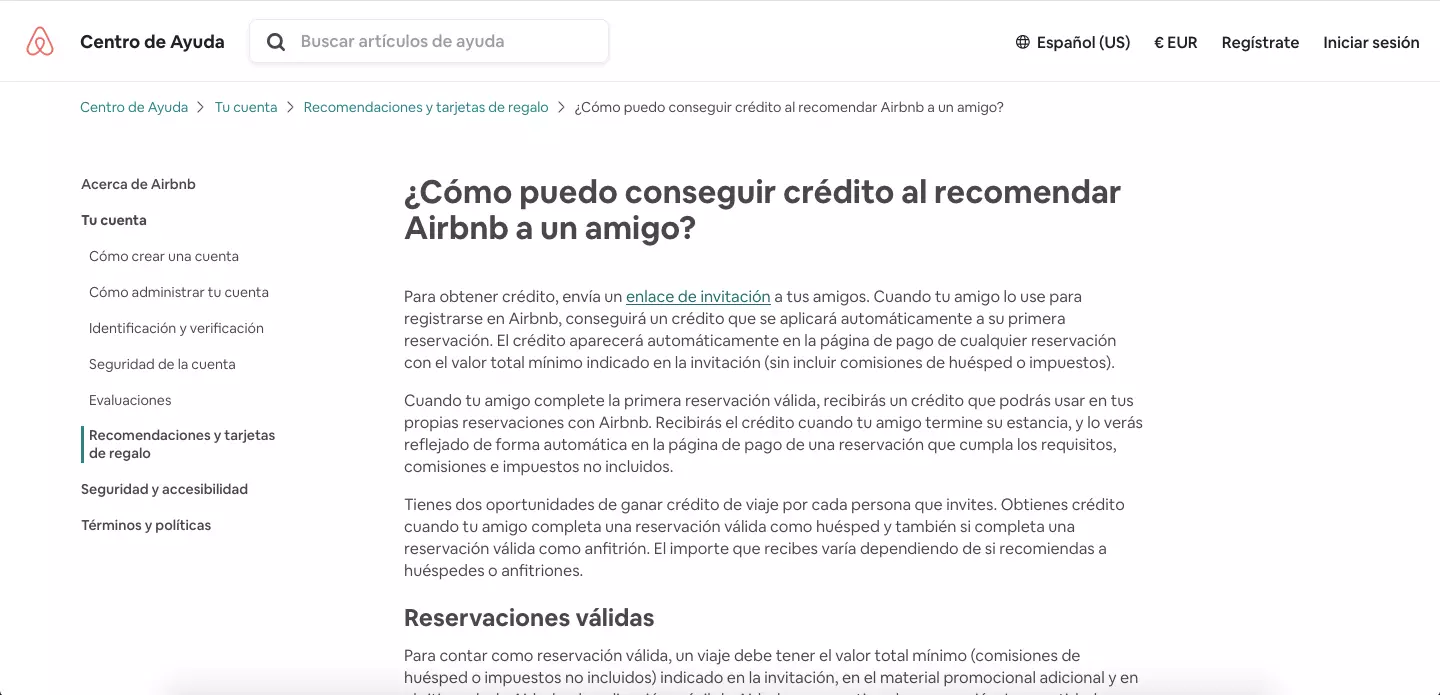 Ejemplo de Marketing de recomendación en Airbnb