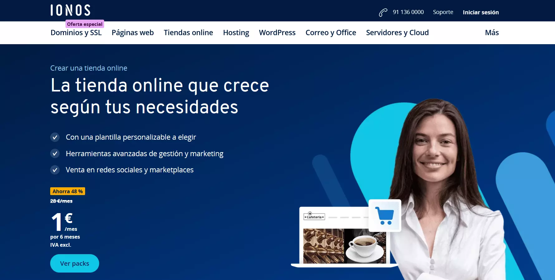 Crear una tienda online con MyWebsite Shop de IONOS