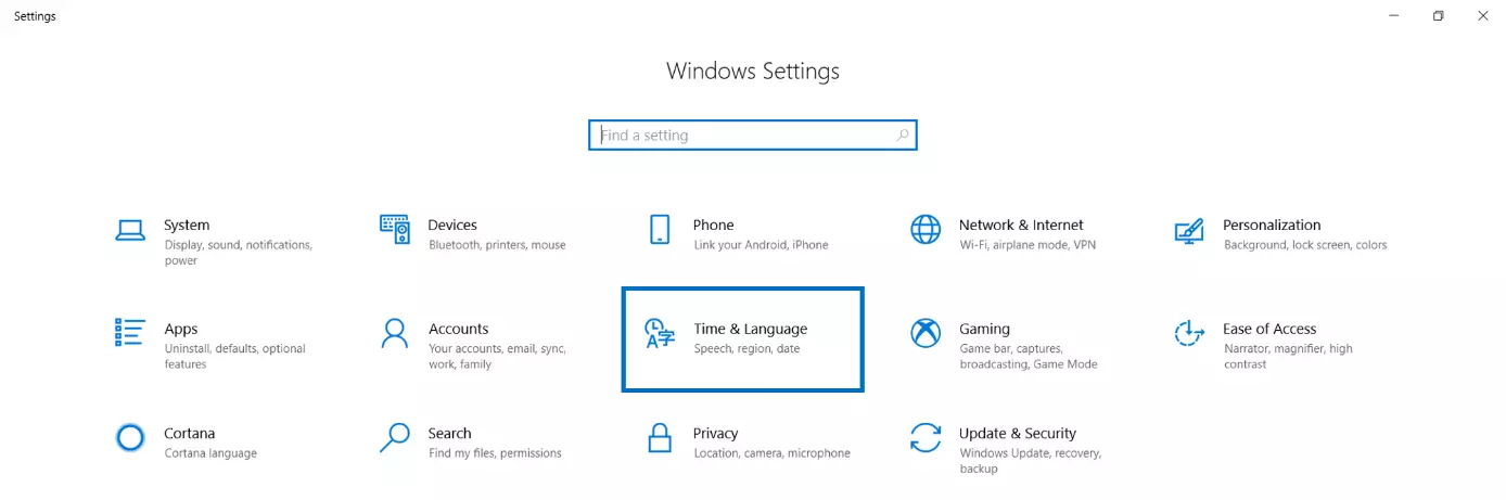 Configuración de Windows