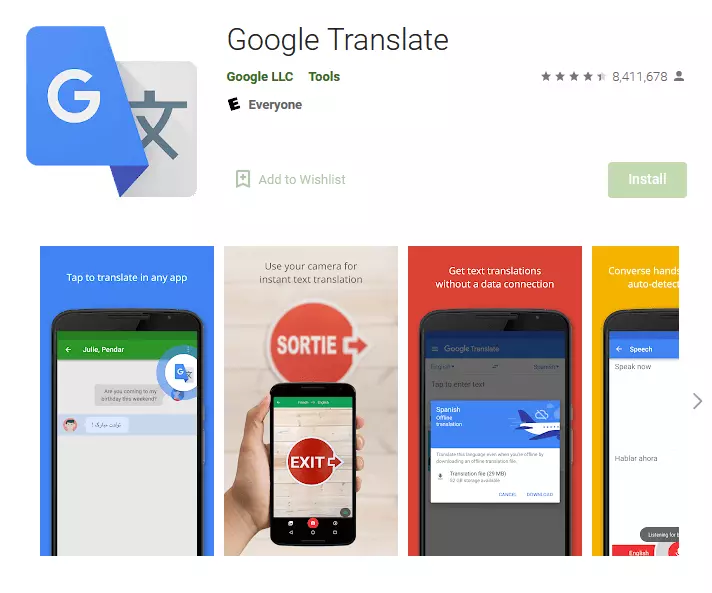 Traductor de Google en Google Play Store