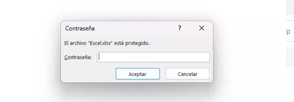 El archivo de Excel está protegido, introduce la contraseña