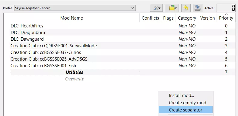 MO2: crear el separador “Utilities”