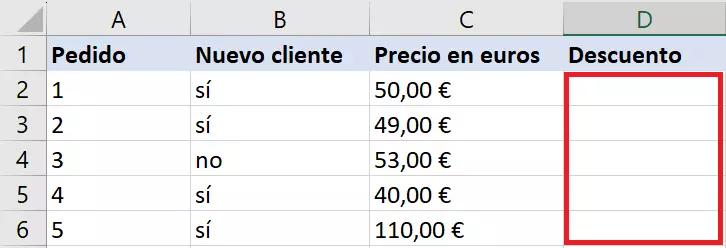 Función SI-Y en Excel: descuentos