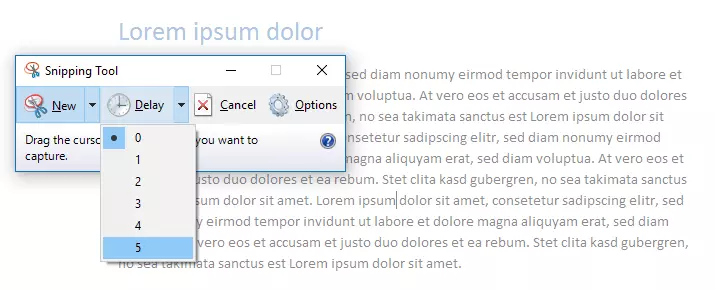 Función “Aplazar” de la herramienta “Recortes” de Windows 10