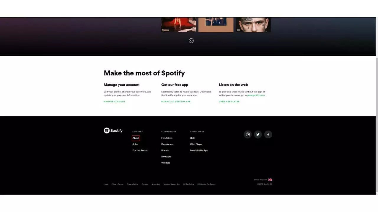 Eliminar tu cuenta de Spotify: página de inicio de tu cuenta