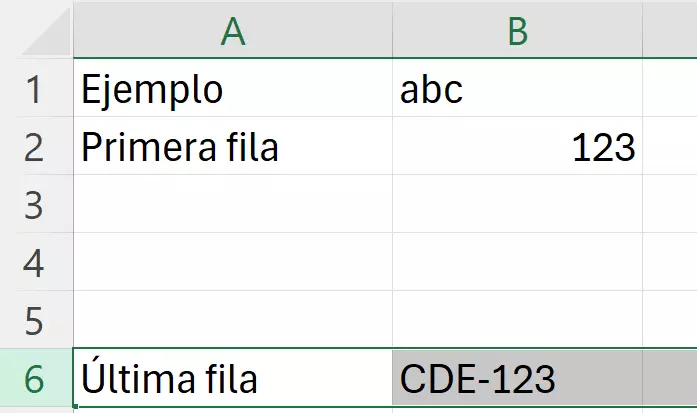 Excel: seleccionar fila