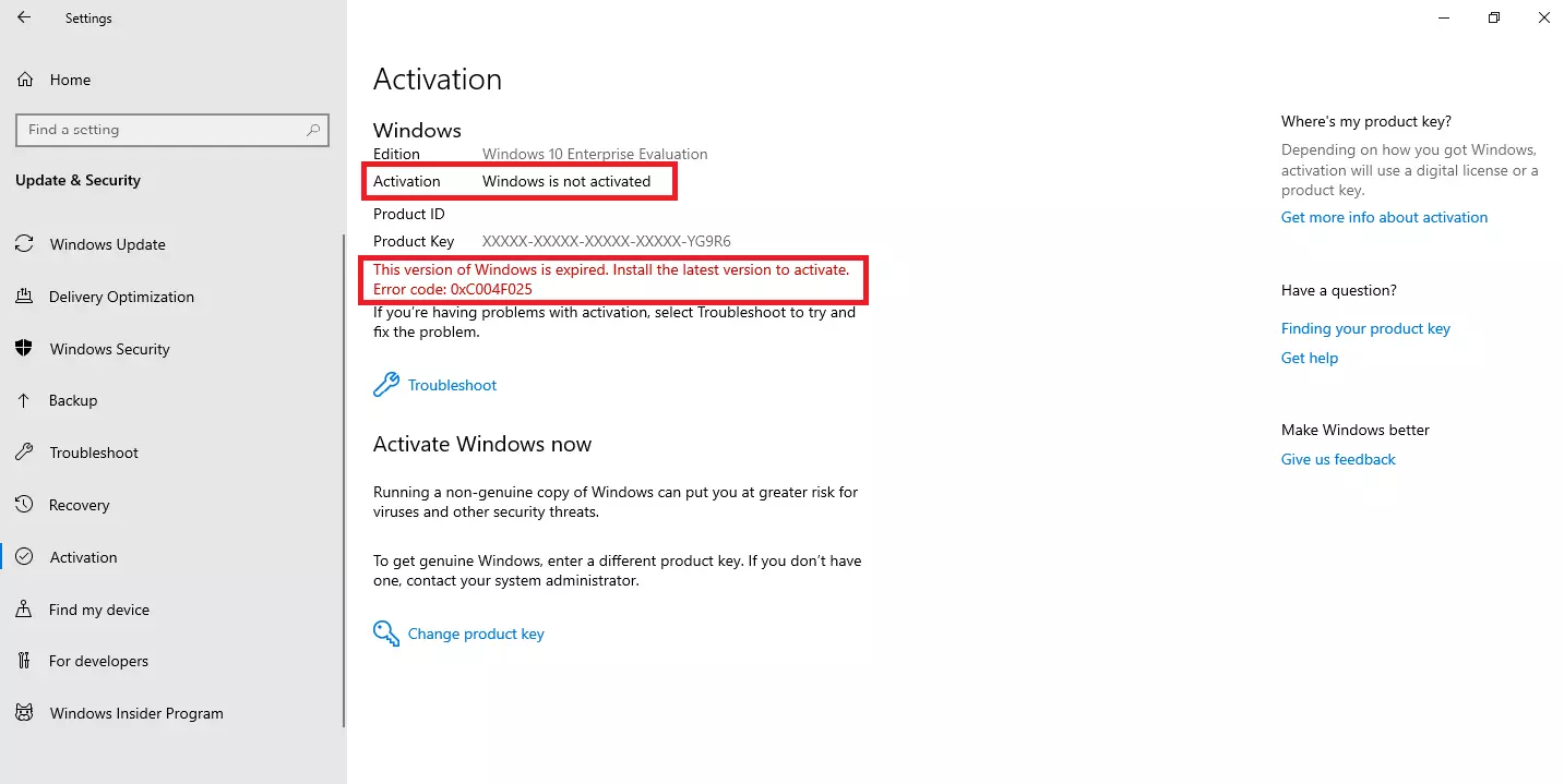 Windows 10: información sobre la activación