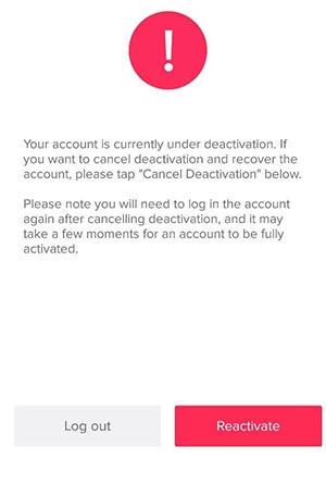 Reactivar la cuenta de Tik Tok