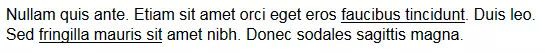 Texto de ejemplo con subrayado