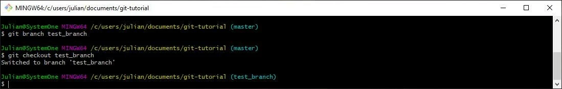 Tutorial de Git: cambio de rama con Git-Bash