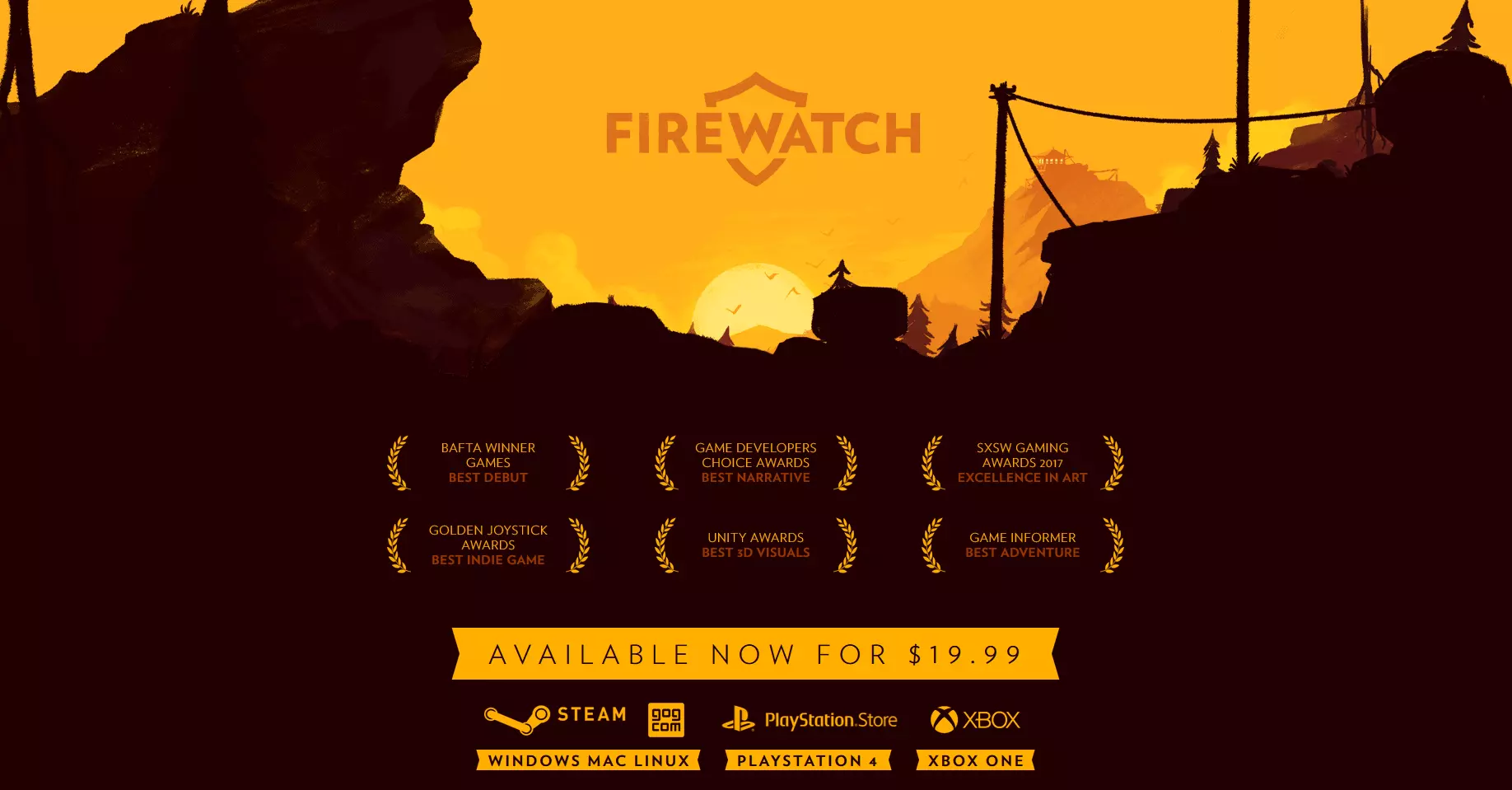 Captura de la pantalla de firewatchgame.com mientras se desciende