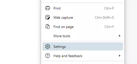 Microsoft Edge: opción de configuración